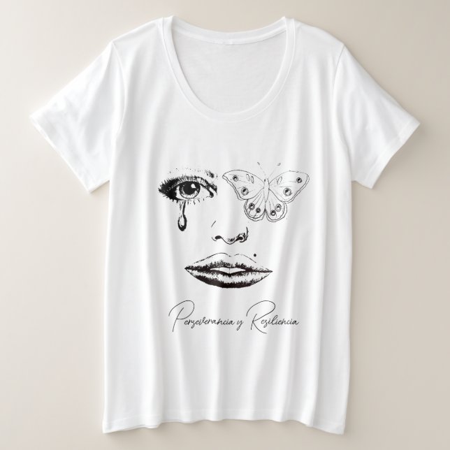 Camiseta Plus Size Perseverancia y Resiliencia (Frente do Design)