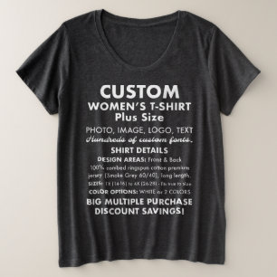 Camiseta Plus Size Personalização personalizada feminina e T-Shirt de