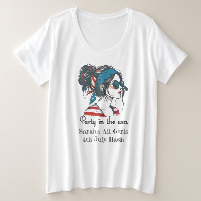 Camiseta Plus Size Personalizado 4 de julho (Frente do Design)