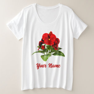 Camiseta Plus Size Personalizado Floral Personalizado Pansy Lover