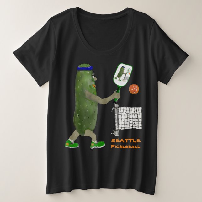 Camiseta Plus Size Personalize SEATTLE Mr. Pickle Pickleball (Frente do Design)
