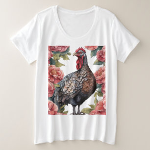 Camiseta Plus Size Peru Selvagem do Alabama Com Flores Camélia