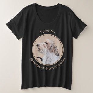 Camiseta Plus Size Petit Basset Griffon Vendéen Painting - Arte Canin