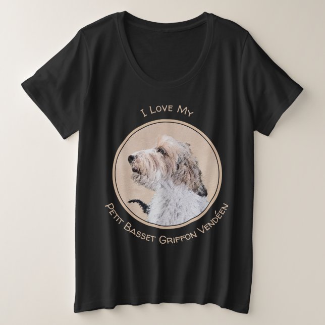 Camiseta Plus Size Petit Basset Griffon Vendéen Painting - Arte Canin (Frente do Design)