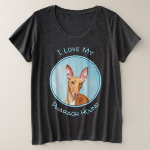 Camiseta Plus Size Pharaoh Hound Painting - Arte Cachorra Original