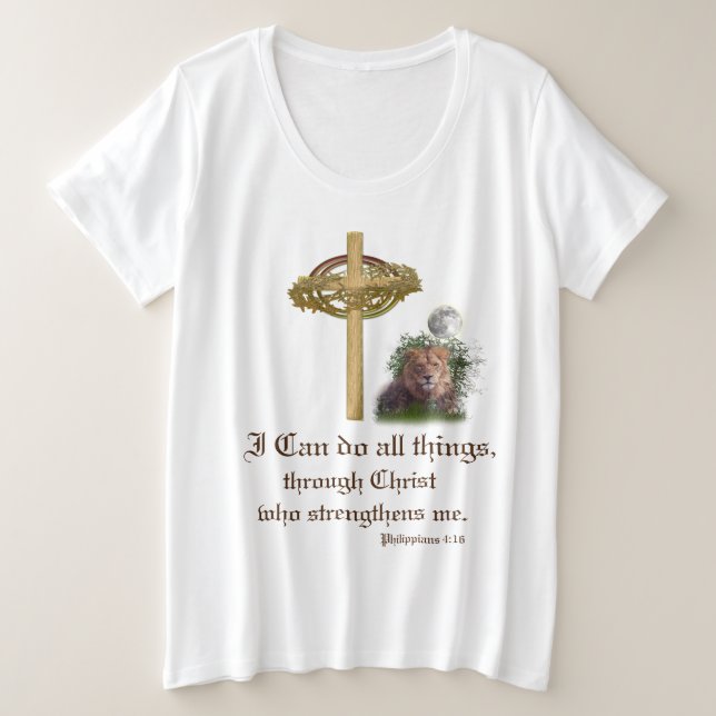 Camiseta Plus Size Philippians 4:16 (Frente do Design)