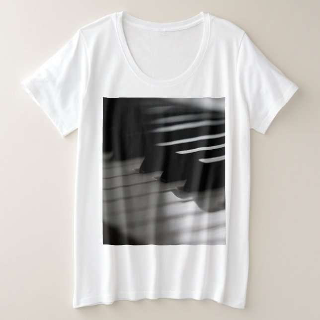 Camiseta Plus Size Piano Bonito (Frente do Design)