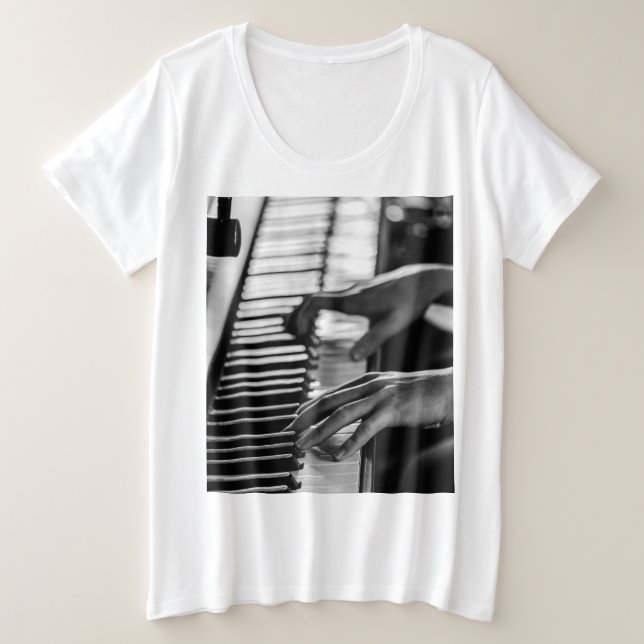 Camiseta Plus Size Piano Incrível (Frente do Design)