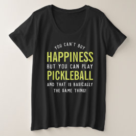 Camiseta Plus Size Pickleball é Felicidade Engraçado Presente de Pick