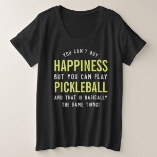 Camiseta Plus Size Pickleball é Felicidade Engraçado Presente de Pick