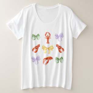 Camiseta Plus Size Pink Crawfish Boil Seafood Party pastel