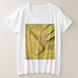 Camiseta Plus Size Pintel de cone de sorvete amarelo