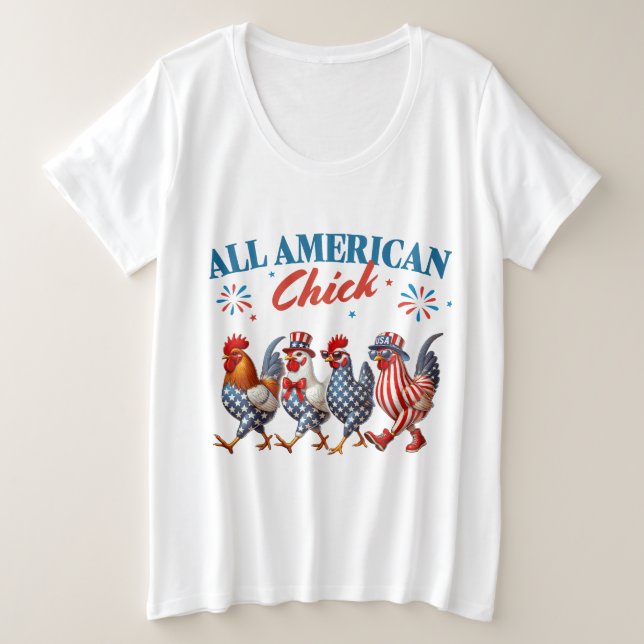 Camiseta Plus Size Pintinho Americano (Frente do Design)