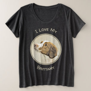 Camiseta Plus Size Pintura Brittany - Arte Cachorra Original