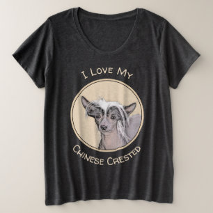 Camiseta Plus Size Pintura Chinesa Sem Cabelo Penteada Original Dog A