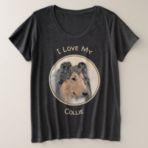 Camiseta Plus Size Pintura Collie (Rough) - Arte Cachorra Original