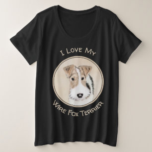 Camiseta Plus Size Pintura com terrier de Fox com fio - Arte canina o
