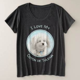 Camiseta Plus Size Pintura de Algodão de Tulear - Arte de Cachorro O