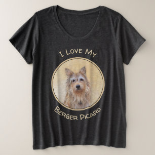 Camiseta Plus Size Pintura de Berger Picard - Arte de Cão Original B
