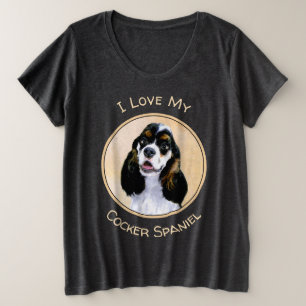 Camiseta Plus Size Pintura De Cocker Spaniel (Participante) - Arte De