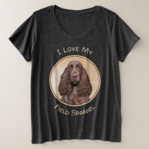 Camiseta Plus Size Pintura de Espanhol de Campo - Arte de Cachorro Or