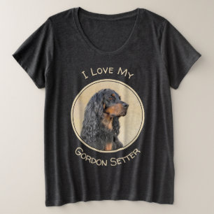 Camiseta Plus Size Pintura de Gordon Setter - Arte de Cachorro Origin