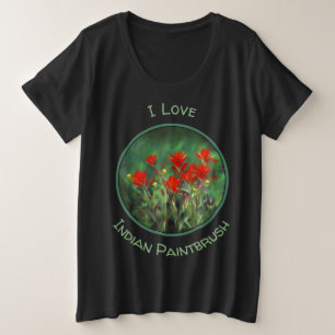 Camiseta Plus Size Pintura de pincel índio - Arte Flor Original