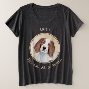 Camiseta Plus Size Pintura de Setores Vermelho e Branco Irlandês - Ar