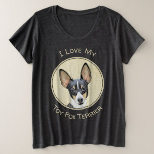 Camiseta Plus Size Pintura de Toy Fox Terrier - Arte de Cachorro Orig