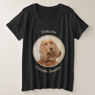 Camiseta Plus Size Pintura em espanhol com Cocker Inglês - Arte Origi
