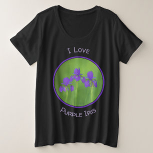 Camiseta Plus Size Pintura em Íris Roxa - Arte em Flor Original