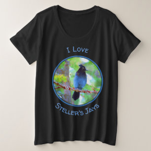 Camiseta Plus Size Pintura em Jay de Steller - Arte original sobre pá