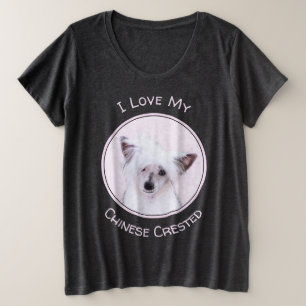 Camiseta Plus Size Pintura em pó chinesa - Arte canina