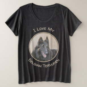 Camiseta Plus Size Pintura em Tervuren Belga - Arte Cachorra Original