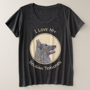 Camiseta Plus Size Pintura em Tervuren Belga - Arte Cachorra Original