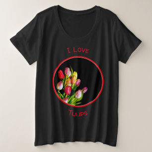 Camiseta Plus Size Pintura em Tulip - Arte Flor Original