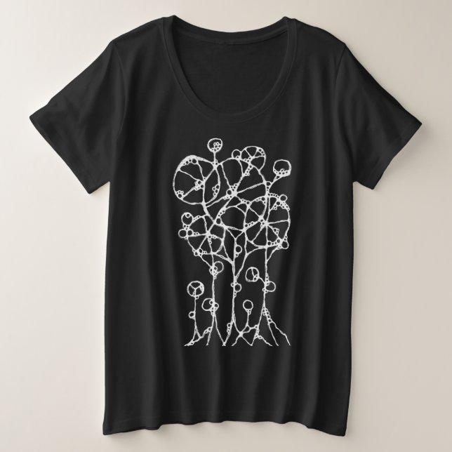 Camiseta Plus Size Pintura Mão - Abstrato Tree Group 2 (Frente do Design)