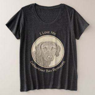 Camiseta Plus Size Pintura Original para Cães na Baía de Chesapeake