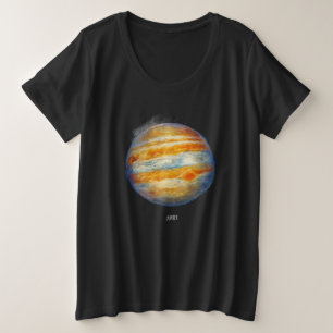 Camiseta Plus Size Planeta Júpiter Trabalho de arte - Ilustração do E