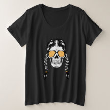 Playera de Halloween con Calavera y Trenzas