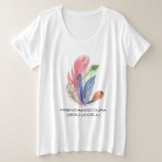 Camiseta Plus Size Playera plumas de aves 