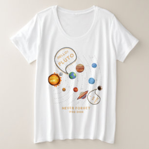 Camiseta Plus Size Plutão Plush Planet, Nunca Esqueça Plutão