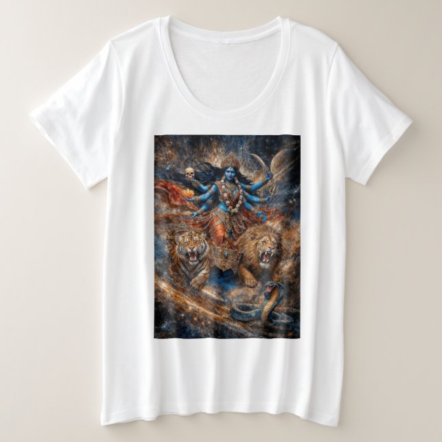 Camiseta Plus Size Poderes do Universo da Deusa Kali (Frente do Design)