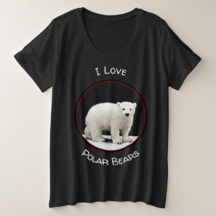 Camiseta Plus Size Polar Bear Cub Painting - Arte Original