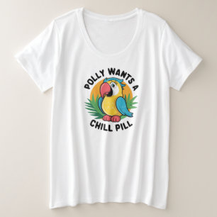 Camiseta Plus Size Polly Quer Design de Papagaio