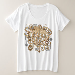 Camiseta Plus Size Polvo Steampunk Retro Fantasia Mecânica
