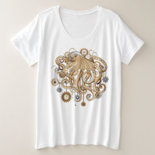 Camiseta Plus Size Polvo Steampunk Retro Fantasia Mecânica