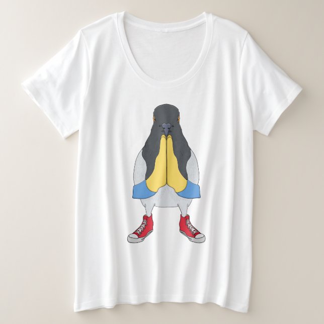Camiseta Plus Size Pombo com Sapatos (Frente do Design)