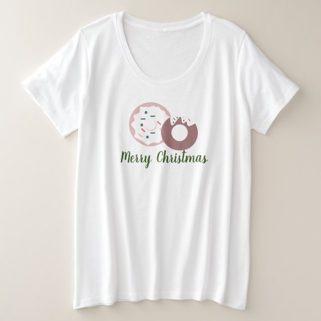 Camiseta Plus Size Pontos de borrifagem do Fosco de Natal (Frente do Design)