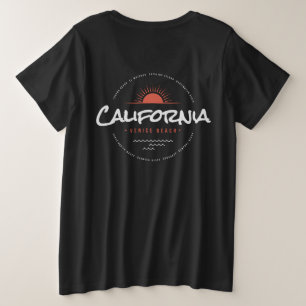Camiseta Plus Size Pôr do sol vintage de surf na praia de Venice na C